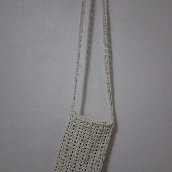 [BUNJANG] Handmade Crochet Crossbody Bag - Ivory / 크로셰 핸드메이드 크로스백 아이보리