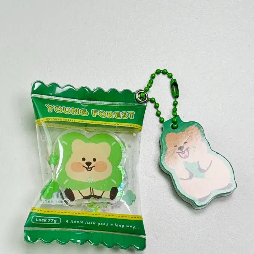 [BUNJANG] Young Forest Quokka Clover Lucky Shaker Keyring / 영포레스트 쿼카 클로버 럭키 쉐이커 키링 새상품 정품