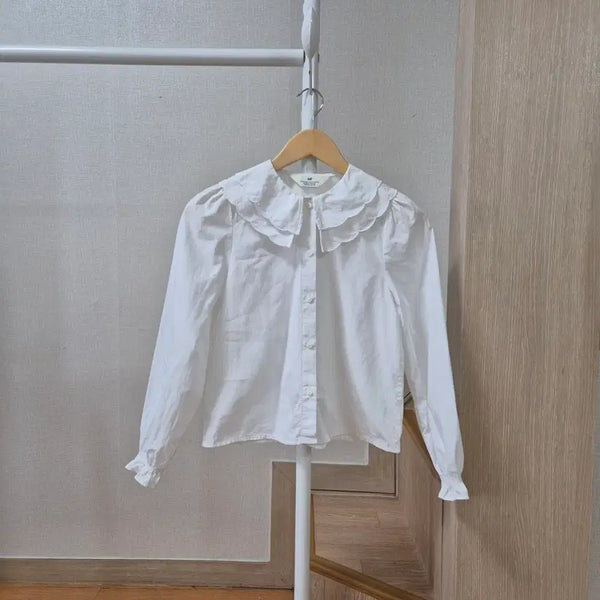 [BUNJANG] H&M Frill Collar Blouse White XS / H&M 프릴 칼라 셔츠 화이트xs