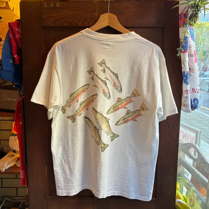 [BUNJANG] 90s Columbia Fishing Graphic T-Shirt Made in USA / 90s Columbia Fishing Graphic T-Shirt Made in USA