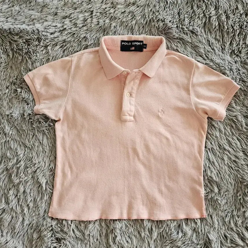 [BUNJANG] Polo Sport Ralph Lauren Pink Cropped Collar T-Shirt Size 90 / 폴로 스포츠 랄프로렌 핑크 반팔 크롭 카라티 90