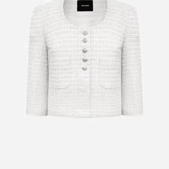 [BUNJANG] The Lourant Silver Rose Tweed Jacket Size S / (새상품)더로랑 실버로즈 트위드 자켓 s사이즈 메종설레