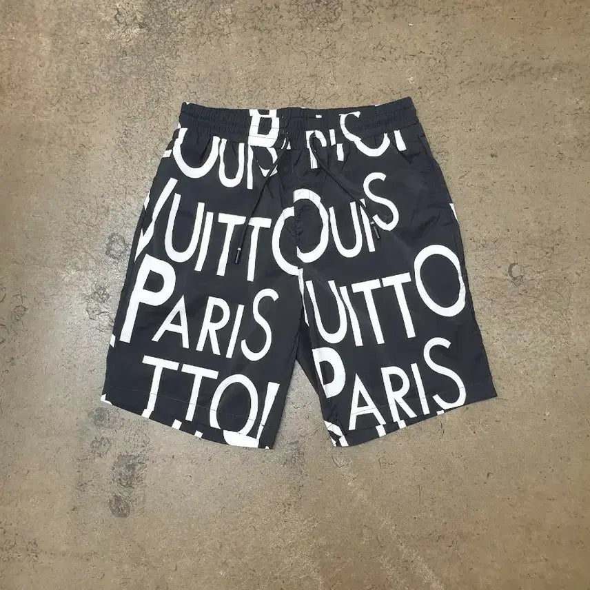 [BUNJANG] Louis Vuitton Paris Lettering Shorts Black / 루이비통 파리 레터링 반바지 준 새상품