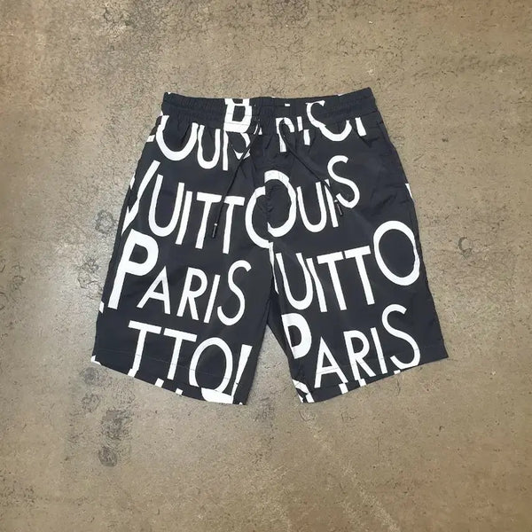[BUNJANG] Louis Vuitton Paris Lettering Shorts Black / 루이비통 파리 레터링 반바지 준 새상품