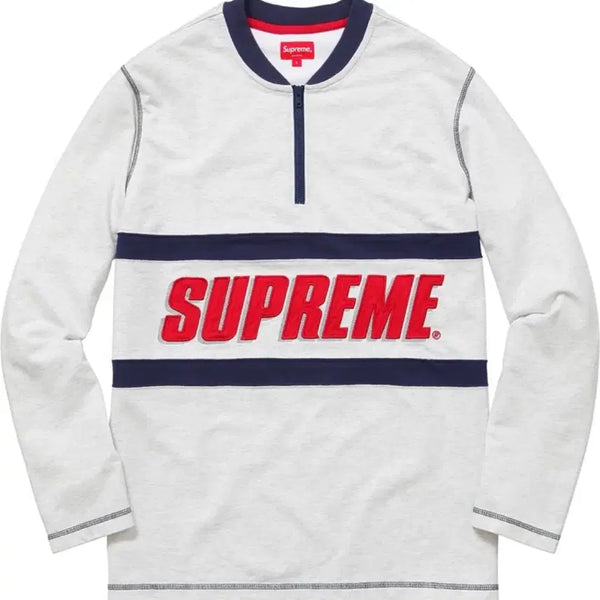 [BUNJANG] Supreme 16SS Bar Logo Half Zip Top / (M)슈프림 16SS 바 로고 하프 롱슬리브 탑