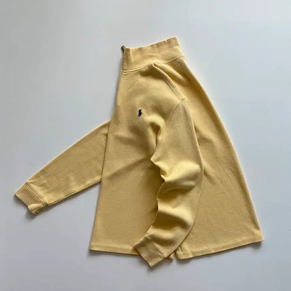 [BUNJANG] Polo Ralph Lauren Yellow Half Zip Cotton Sweater (M) / Polo 폴로랄프로렌 옐로우 하프 집업