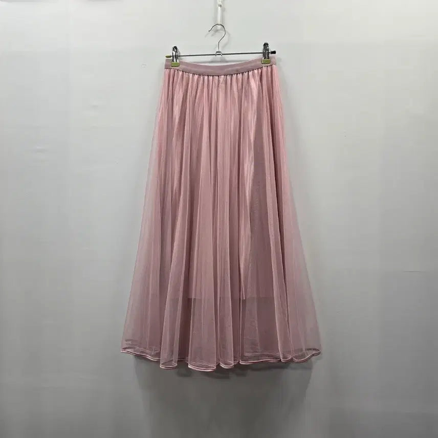[BUNJANG] Pink Long Chiffon Skirt / 1141 핑크색 롱 쉬폰 스커트