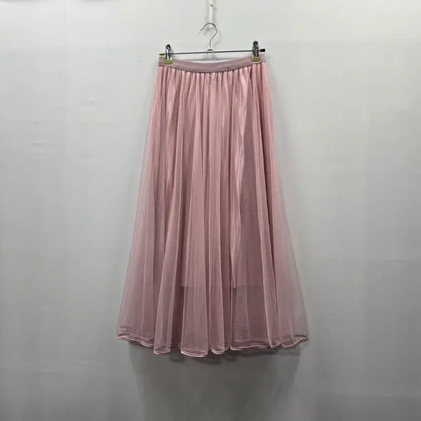 [BUNJANG] Pink Long Chiffon Skirt / 1141 핑크색 롱 쉬폰 스커트