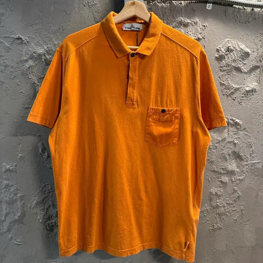 [BUNJANG] Stone Island Orange Cotton Pocket Polo T-Shirt / 105 스톤아일랜드 Stone Island 포켓 PK티 오렌지
