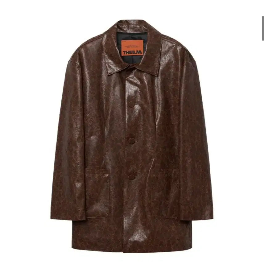 [BUNJANG] Theilma Greta Vintage Eco Jacket Brown / 더일마 가죽자켓 브라운 GRETA VINTAGE ECO JACKET brown