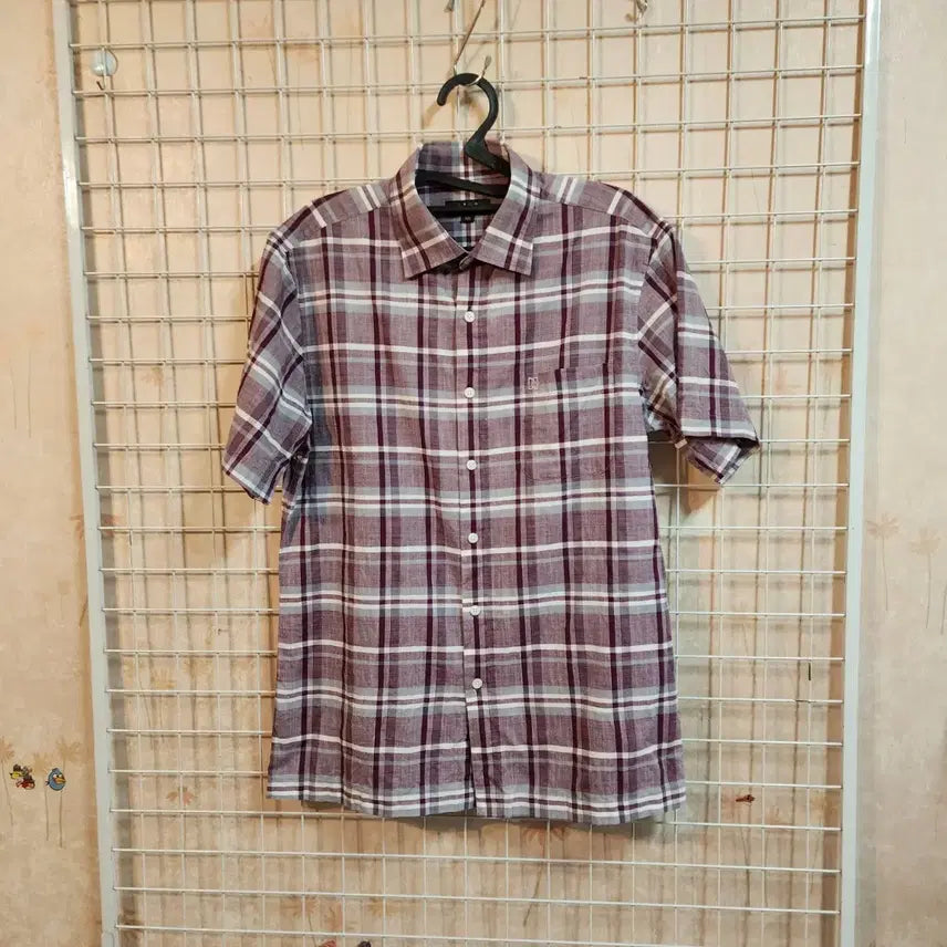 [BUNJANG] Daks Check Short Sleeve Shirt (Men's 100) / 닥스체크반팔셔츠(남100)