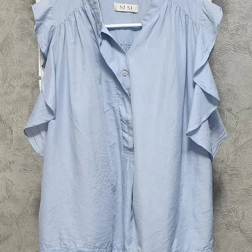 [BUNJANG] SJ SJ Blue Frill Sleeve Blouse / SJ SJ 블라우스 블루