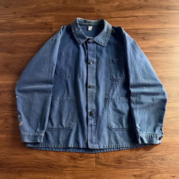 [BUNJANG] French Vintage Wash Work Jacket / [XL]70's Made in France 빈티지 워싱 프렌치 워크자켓
