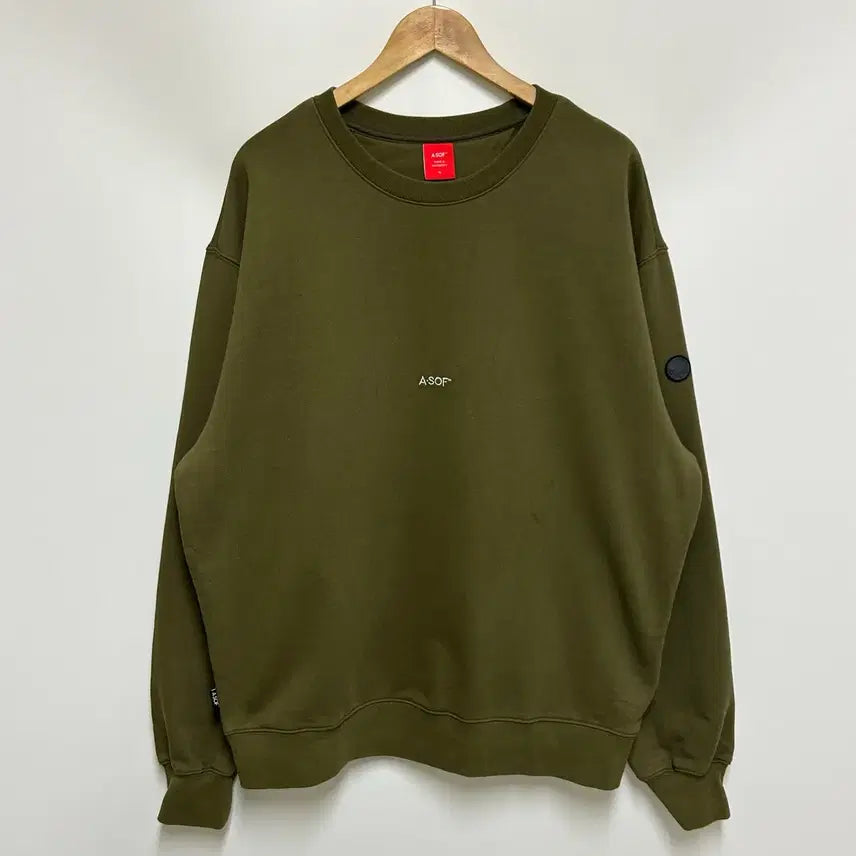 [BUNJANG] A.SOF Drop Shoulder Oversized Brushed Sweatshirt (Khaki, Men's XL) / [남자-105]A.SOF 드롭숄더 오버핏 기모 맨투맨