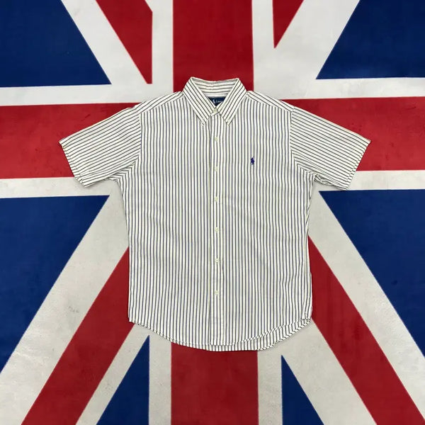 [BUNJANG] Polo Ralph Lauren Striped Short Sleeve Shirt M-L / 폴로 반팔 스트라이프 셔츠 실측 M - L