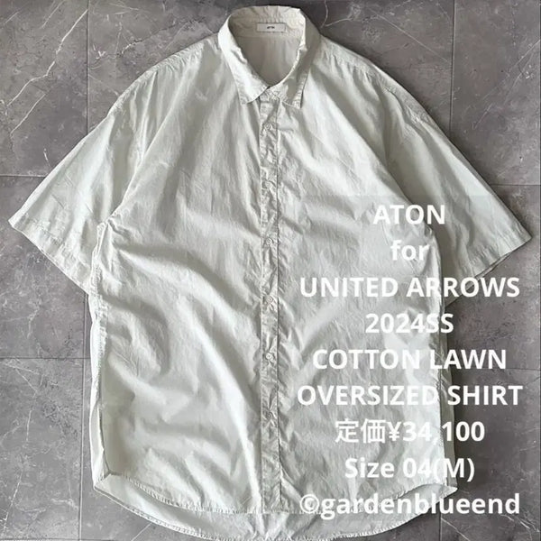 [BUNJANG] ATON Lawn Oversized Shirt - United Arrows Bespoke (Light Grey, Size 4) / ATON LAWN OVERSIZED SHIRT 유나이티드 애로우즈 별주