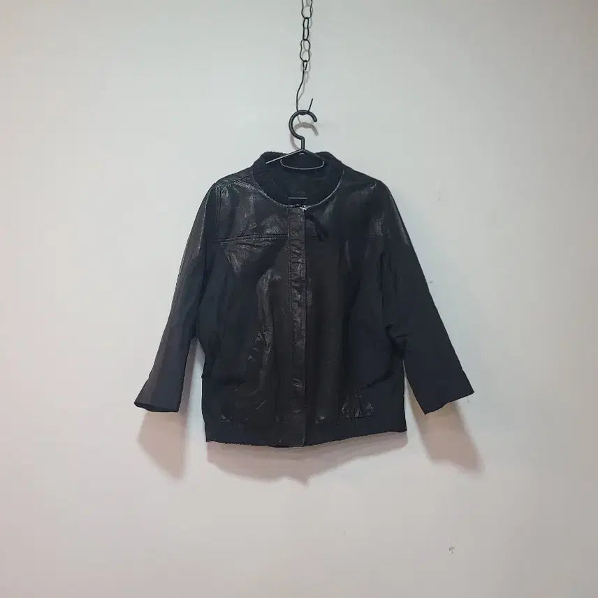 [BUNJANG] Join Us Black Leather Jacket Size 55 / 조이너스 블랙 가죽 자켓 55