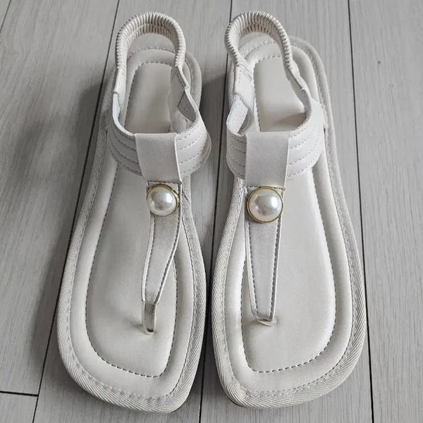 [BUNJANG] Pearl Embellished Flip-Flop Sandals (Size 250) / 쪼리샌들 250(새상품)