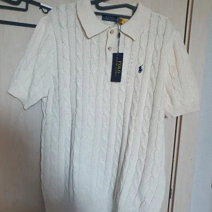 [BUNJANG] Polo Ralph Lauren Men's Cable Knit Short Sleeve Polo Shirt / (새상품) 남성 폴로 꽈배기 반팔 니트_폴로 랄프로렌 케이블 반팔 니트
