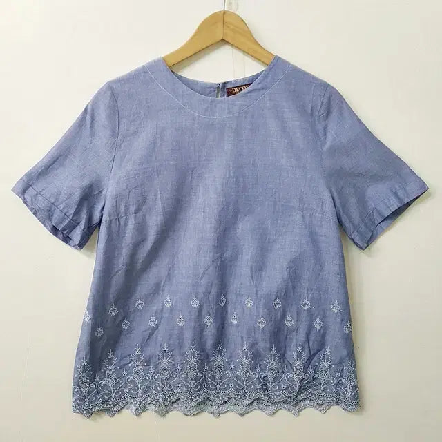 [BUNJANG] DECOY Navy Cotton Blouse / DECOY 블라우스 네이비