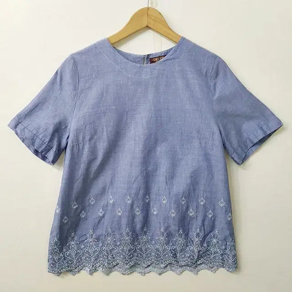 [BUNJANG] DECOY Navy Cotton Blouse / DECOY 블라우스 네이비