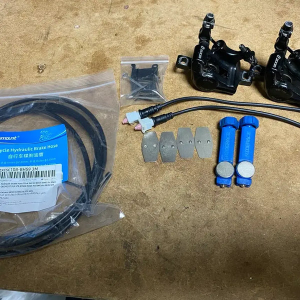 [BUNJANG] Shimano Compatible Hydraulic Hose, HB 100 Semi-Hydraulic Brake, DP-02S Pads, Pad Adjuster, Motor Cut Sensor / 각종 자전거 용품 팔아요 [시마노 mt200호환 유압호스, hb 100 반유압 브레이크, DP-02S 패드, 브레이크 패드 간격 조절기, 브레이크 모터컷 센서]