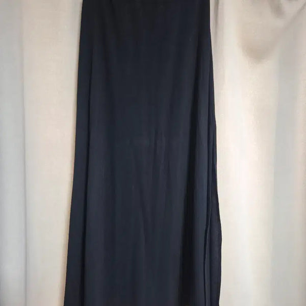 [BUNJANG] Black H-Line Side Slit Long Skirt / H라인 옆트임 스커트