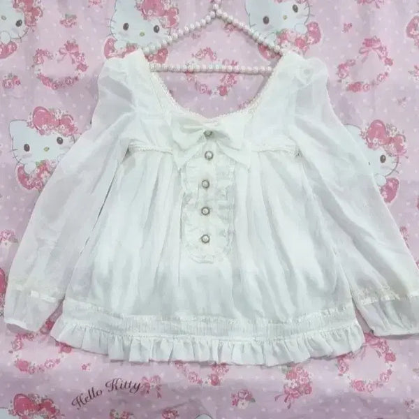 [BUNJANG] Liz Lisa Classic Chiffon Tunic Blouse / Liz Lisa(리즈리사) 고전 쉬폰 튜닉 블라우스