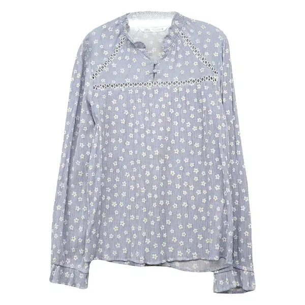 [BUNJANG] Zara Polka Dot Light Blue Blouse Size S / 자라 도트 라이트 블루 블라우스 S