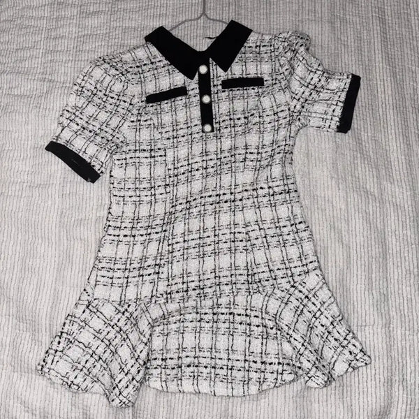 [BUNJANG] Vintage Onegyaru Tweed Blouse Dress / 빈티지 오네갸루 일녀 스나계 트위드 블라우스 원피스