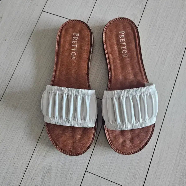 [BUNJANG] Women's Shirring Detail Slippers (Size 245) / 여성슬리퍼245(새상품)