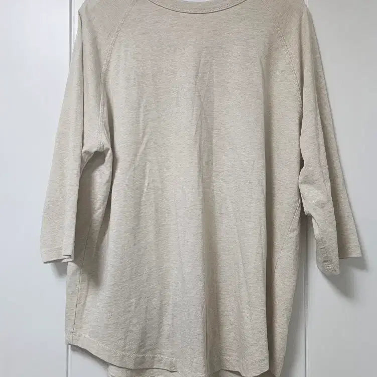 [BUNJANG] Indie Brand Ivory Beige 7-Part Sleeve T-Shirt / 인디브랜드 아이보리베이지 7부 티셔츠