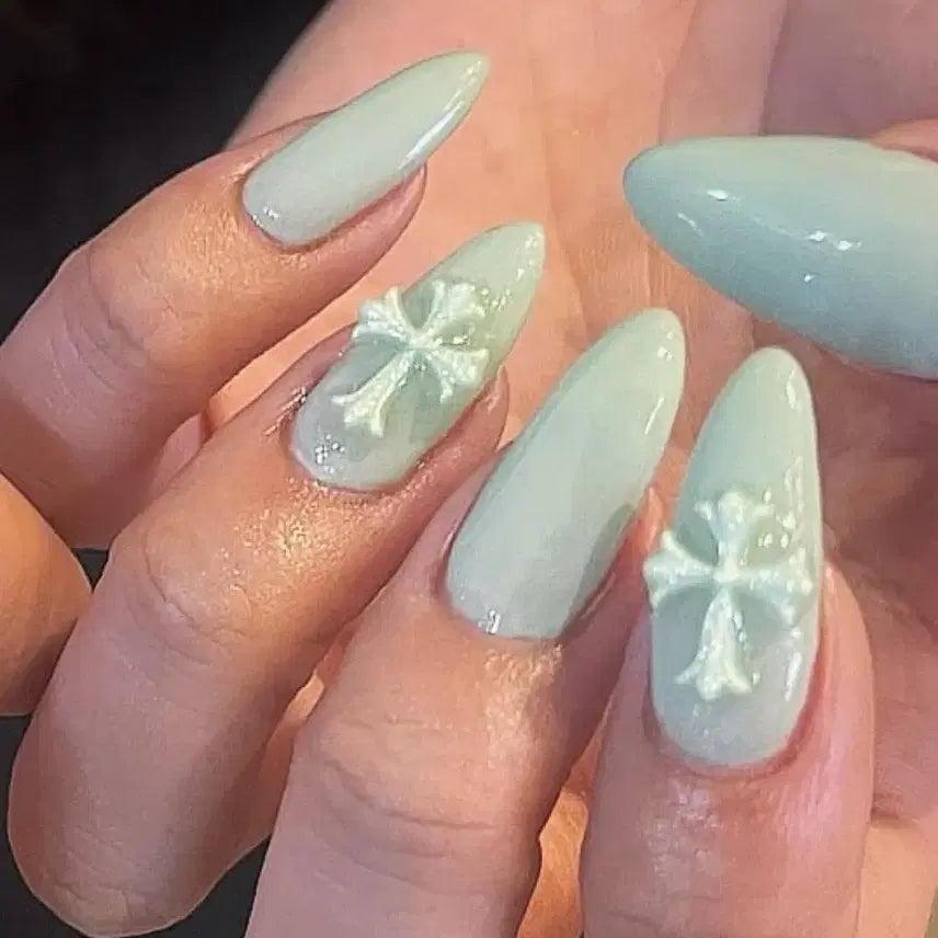 [BUNJANG] Chrome Hearts Mint Nail Tips / 민트 코어 크롬하츠 민트 네일팁