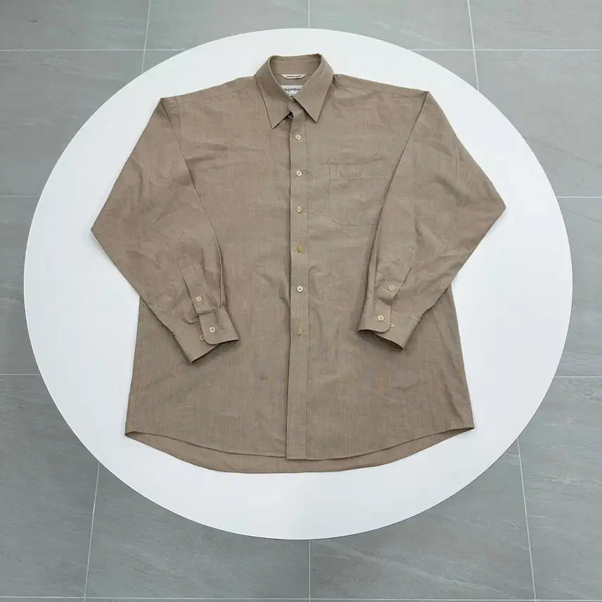 [BUNJANG] 90s Yves Saint Laurent Vintage Cotton Shirt - Beige, L (100) / 90s YSL 입생로랑 빈티지 코튼셔츠 올드머니룩 L 100