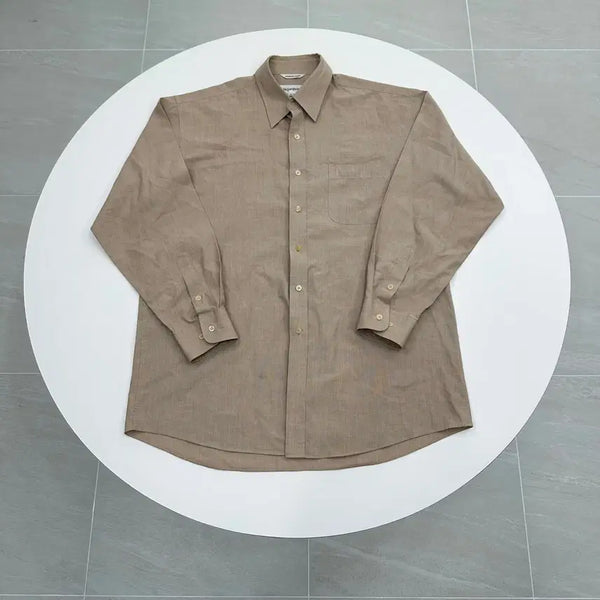 [BUNJANG] 90s Yves Saint Laurent Vintage Cotton Shirt - Beige, L (100) / 90s YSL 입생로랑 빈티지 코튼셔츠 올드머니룩 L 100