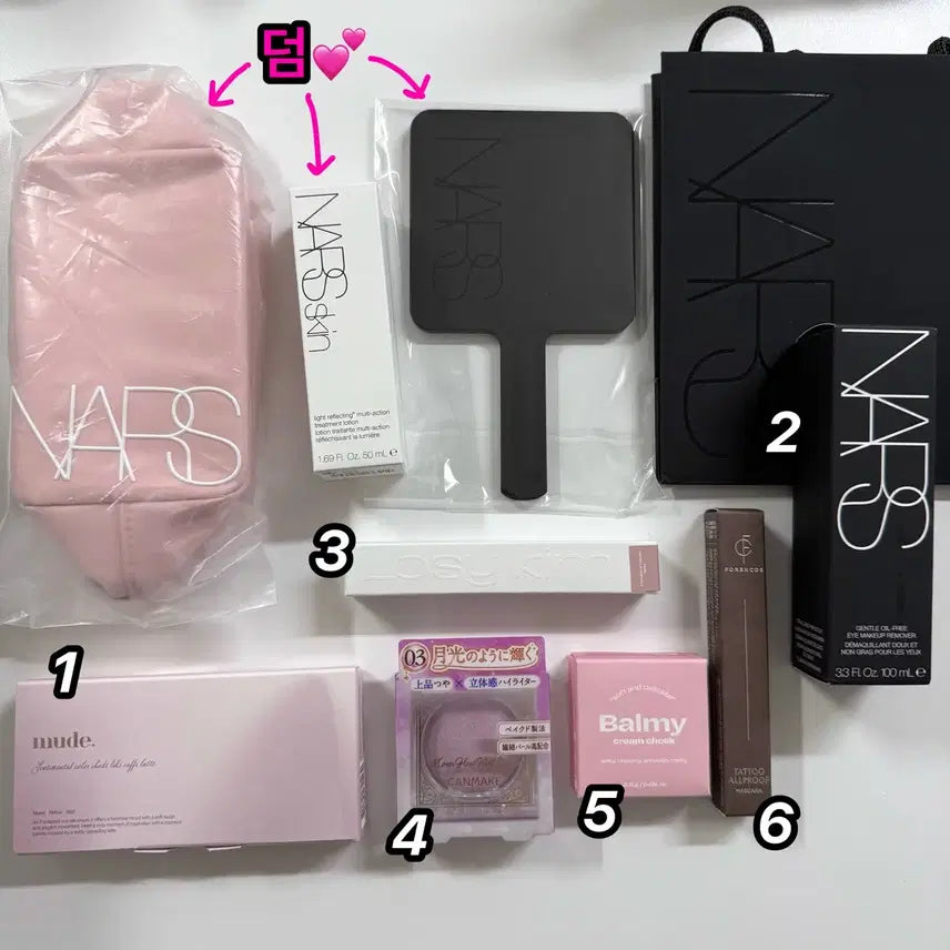 [BUNJANG] NARS, MUDE, Rosykim, Canmake, Alternative Stereo, Forencos Makeup Bundle / 미개봉 화장품 급처 덤 많음) 나스 섀도우팔레트 하이라이터 크림치크 마스카라 뮤드 숄 로지킴 캔메이크 얼터너티브스테레오 백화점