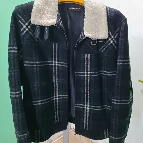 [BUNJANG] CASPI CONUS Sherpa Collar Jacket Mustang / CASPI CONUS 체크 셰르파 칼라 자켓 무스탕