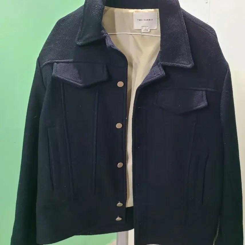 [BUNJANG] Two Rabbits Navy Wool Jacket Large / 투래빗 네이비 울 자켓 라지