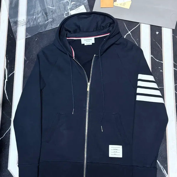 [BUNJANG] Thom Browne Diagonal Stripe Hooded Zip-Up Jacket Size 5 / [S급/5Size/신형]톰브라운 사선 후드집업