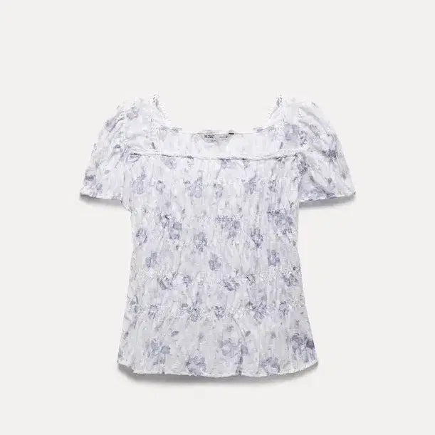 [BUNJANG] MIXXO Flower Puff Sleeve Blouse / 미쏘 플라워  퍼프 블라우스 새상품