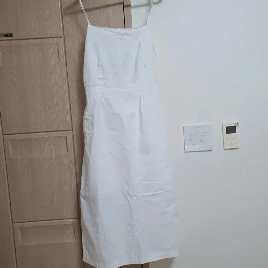 [BUNJANG] Square Neck Strap Dress - White / 끈 원피스 화이트
