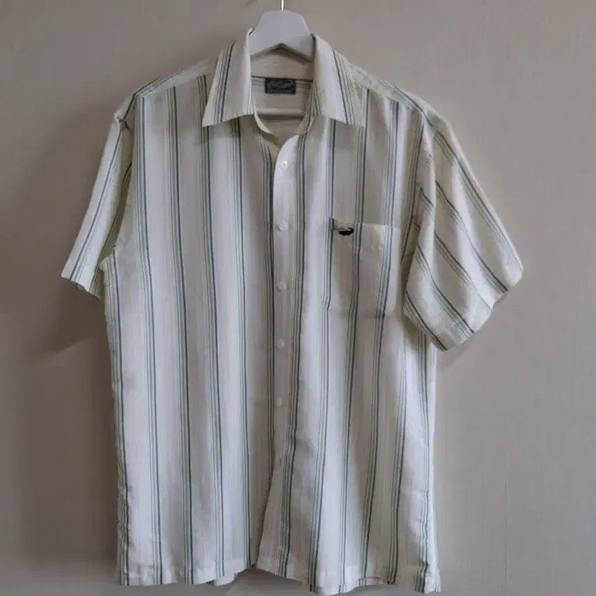 [BUNJANG] Crocodile Stripe Short-Sleeve Shirt Size 100 / 크로커다일 스트라이프 반팔 셔츠 100