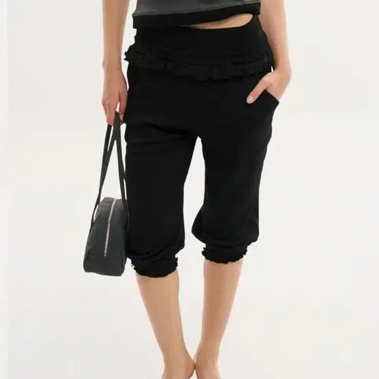 [BUNJANG] 3 TIMES Capri Jogger Pants Black S Size / 오늘만판매)쓰리타임즈 카프리 조거 팬츠 Paige jogger pants