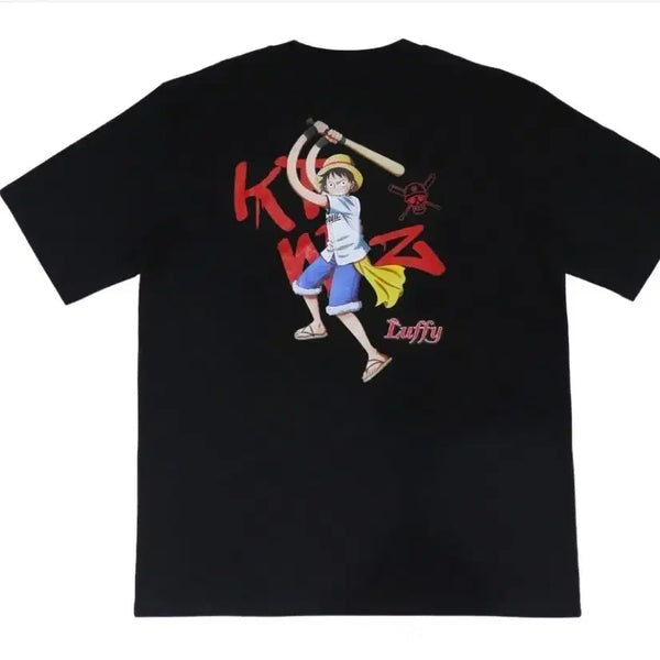 [BUNJANG] KT Wiz x One Piece Luffy Short Sleeve T-Shirt Black / KT 위즈 x 원피스 반팔 티셔츠 루피 블랙