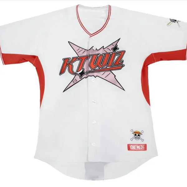 [BUNJANG] KT Wiz x One Piece Luffy Fashion Uniform White Red (Non-Marking Version) Size 100 / KT 위즈 x 원피스 패션 유니폼 루피 화이트 레드 (논 마킹 버전) 100