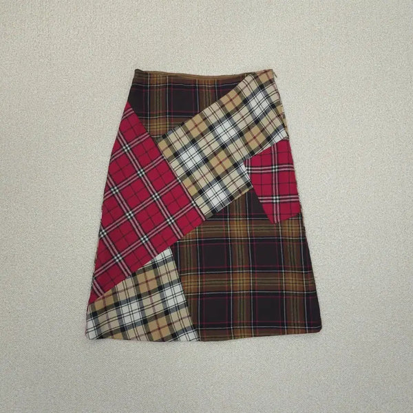 [BUNJANG] Max Mara Check Midi Skirt / (38/US 4)막스앤코 여성 체크 미디 스커트