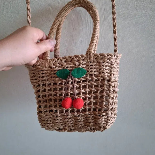 [BUNJANG] Rattan Cherry Crossbody Bag / 라탄 체리 크로스백