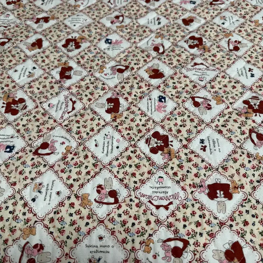[BUNJANG] Sanrio Marron Cream Quilting Fabric / [고전원단] 산리오 마론크림 퀼팅 누빔 원단