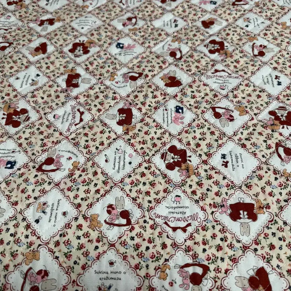 [BUNJANG] Sanrio Marron Cream Quilting Fabric / [고전원단] 산리오 마론크림 퀼팅 누빔 원단