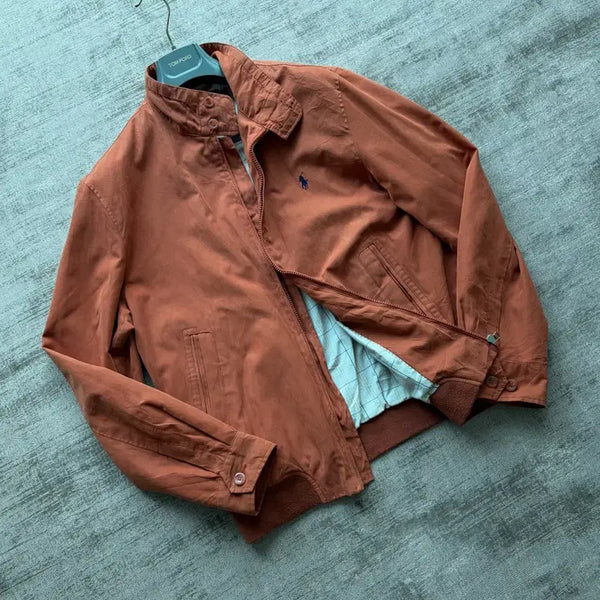 [BUNJANG] Polo Ralph Lauren Classic USA Made Cotton Suede Harrington Jacket Orange / 폴로 랄프로렌 클래식 USA made 코튼 스웨이드 헤링턴 자켓 오렌지